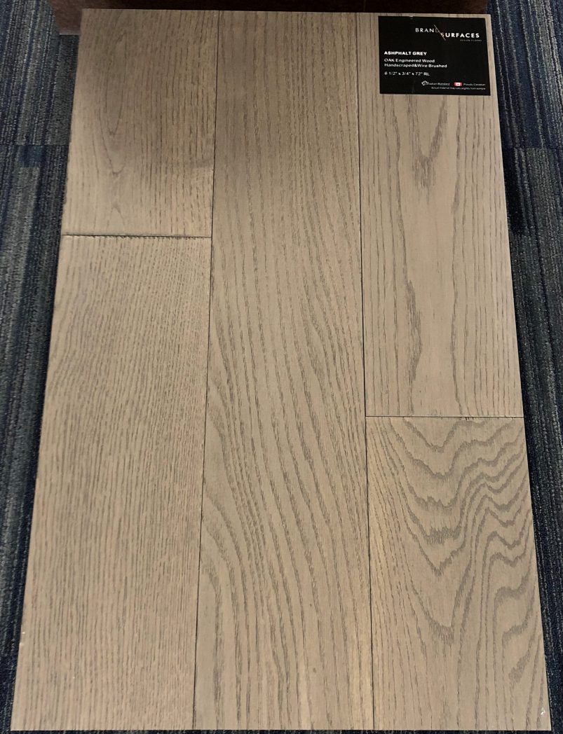 Engineered Hardwood Flooring Toronto Mississauga White Oak Red Ashphalt Grey Brand Surfaces Oak Handsed Wire Brush Engineered Flooring Image
