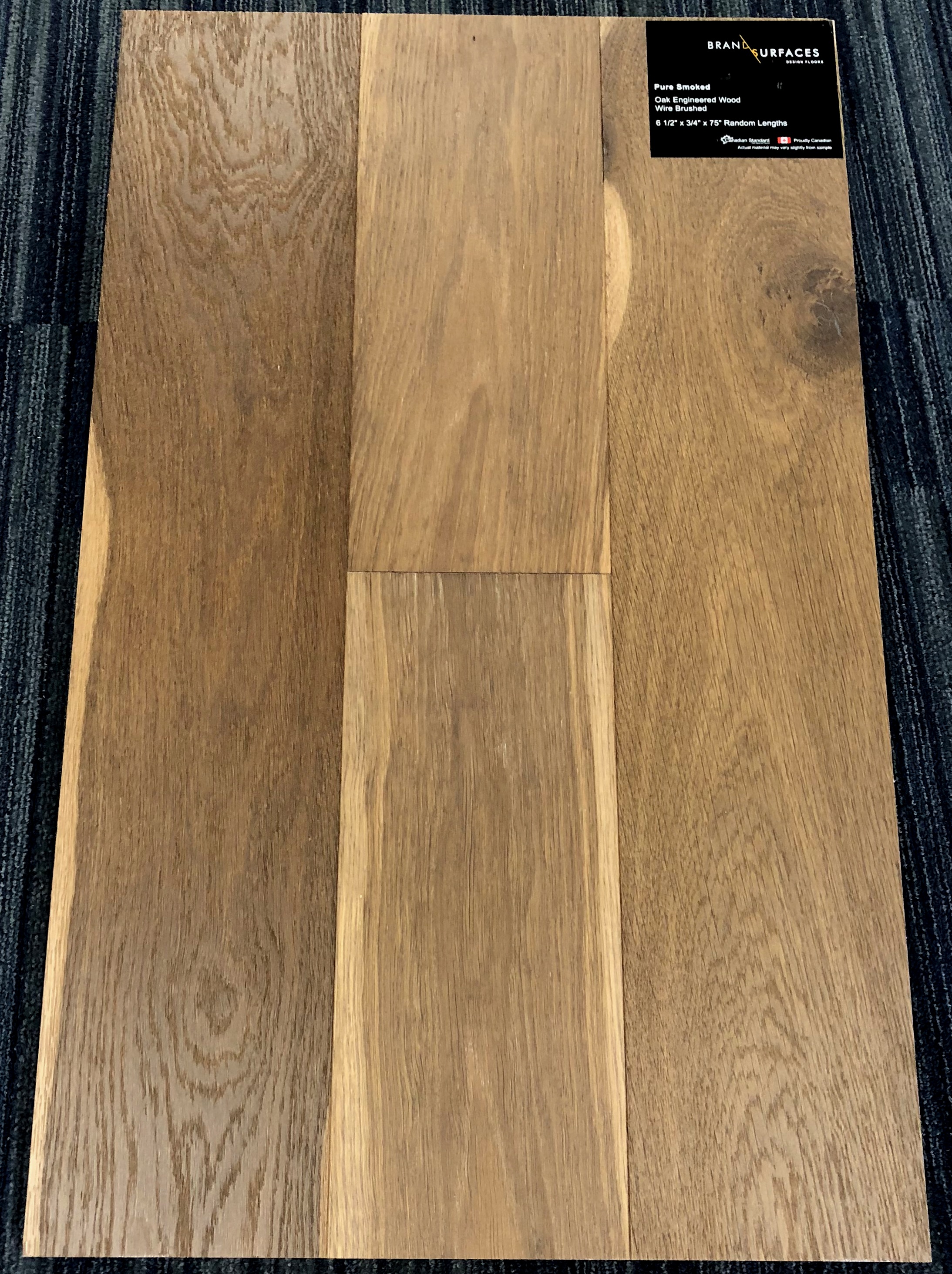 Pure Smoked Brand Surfaces Oak Wirebrushed Engineered Hardwood Flooring Pure Smoked Brand Surfaces Oak Wirebrushed Engineered Hardwood Flooring Image