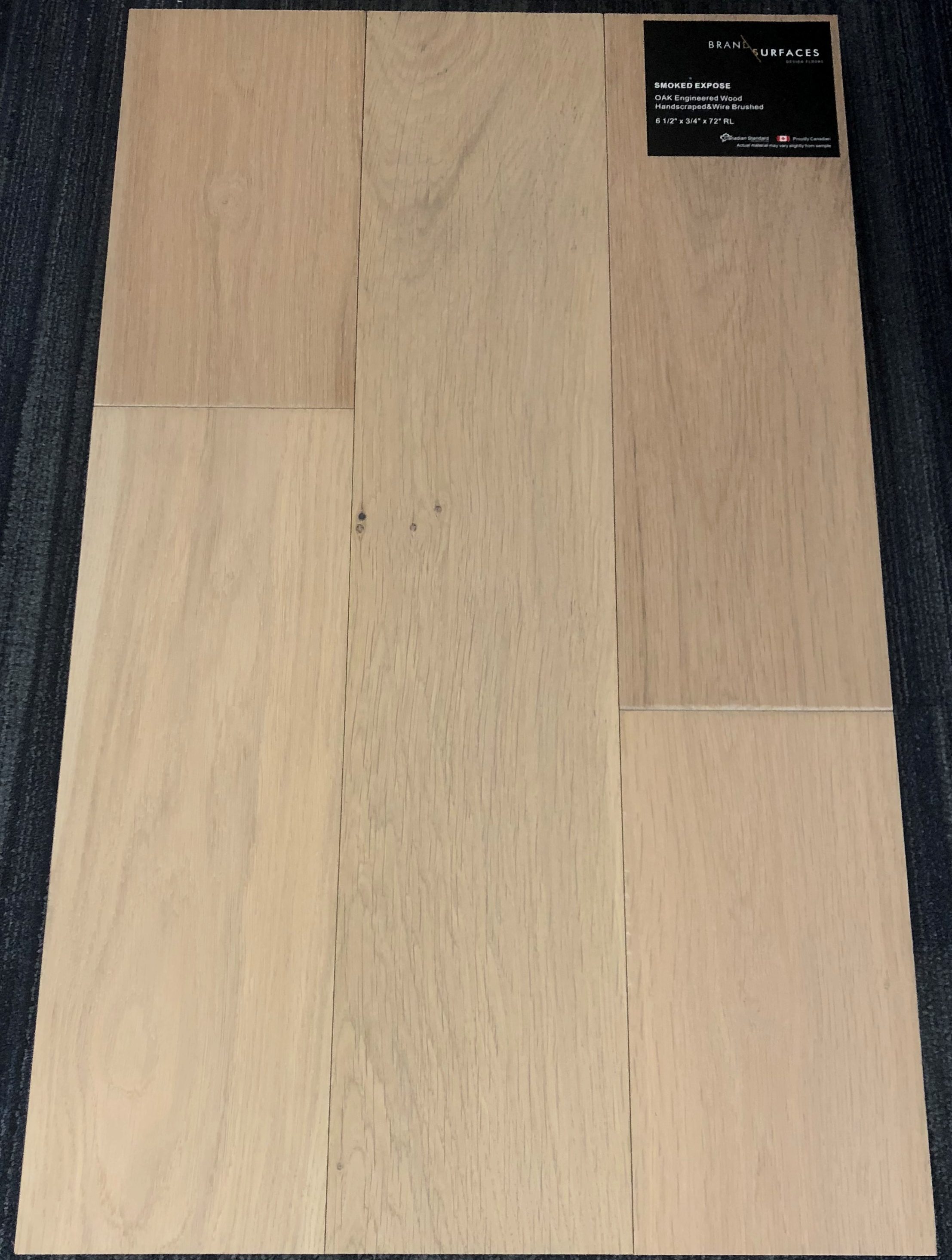 Brand Surfaces Oak Flooring Squarefoot Mississauga Toronto Smoked Expose Brand Surfaces Oak Handsed Wire Brush Engineered Flooring Size 6 1 2