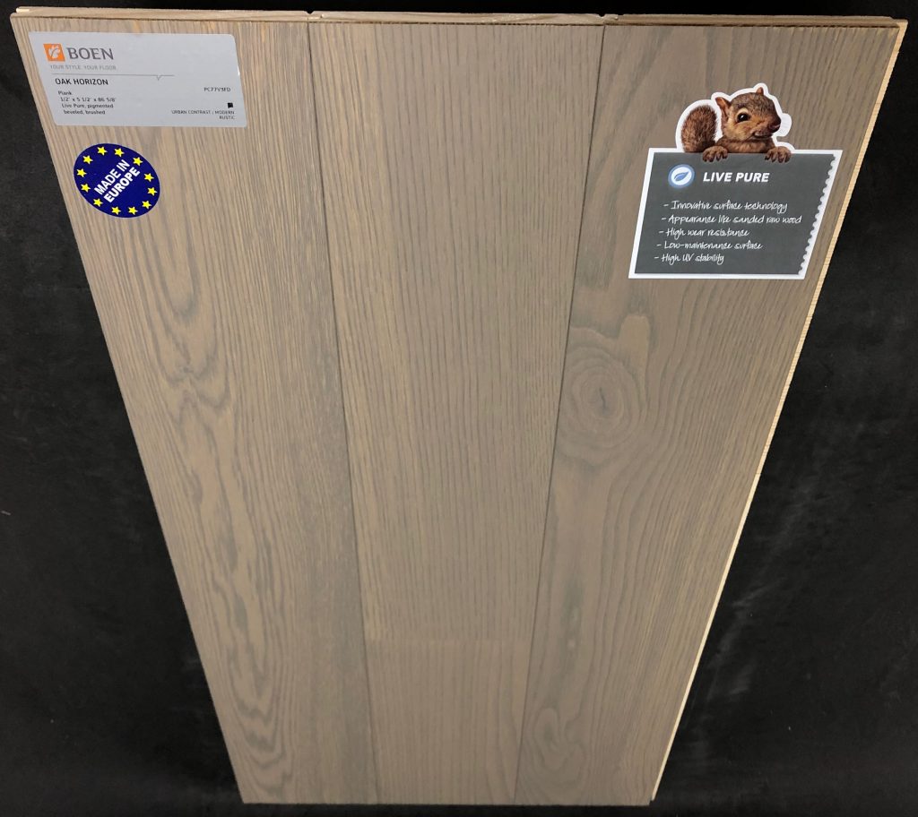 Horizon Boen Oak Engineered Hardwood Flooring Size: 5 7/16" x 1/2" - 7' Plank Length Wear Layer: 2mm Veneer Install: Tongue and Groove Collection: Live Pure Sq Ft / Box: 32.95